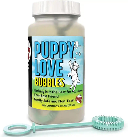 Puppy Love Bubbles, Peanut Butter & Bacon Scented Bubbles 4Oz. Bottle-2 Pack Combo (1 Peanut Butter/1 Bacon) for Dogs6