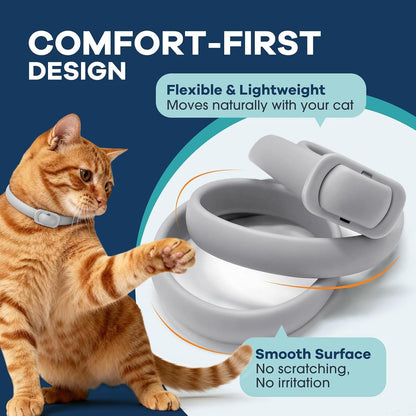 Flea and Tick Collar for Cats 5 Pack, 8 Months Protection, Plant-Based Ingredients, Water-Resistant, Adjustable & Lightweight, Suitable for Adult Cats & Kittens, White3