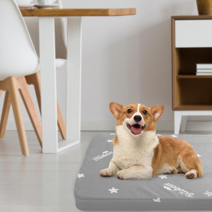 Waterproof Dog Bed for Large/Medium Dog, Memory Foam Dog Beds & Furniture | 38” X 26" X 1.5" for Large Sized Dogs with Anti-Slip & Washable Removable Cover, Soft Flannel Top Pet Beds, Grey3