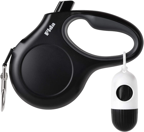 Fida Retractable Dog Leash for Small Breed up to 26 Lbs, 16 Ft Pet Walking Leash with Dispenser and Poop Bags, Anti-Slip Handle, Reflective Strong Nylon Tape, One-Handed Brake (S, White & Pink)12