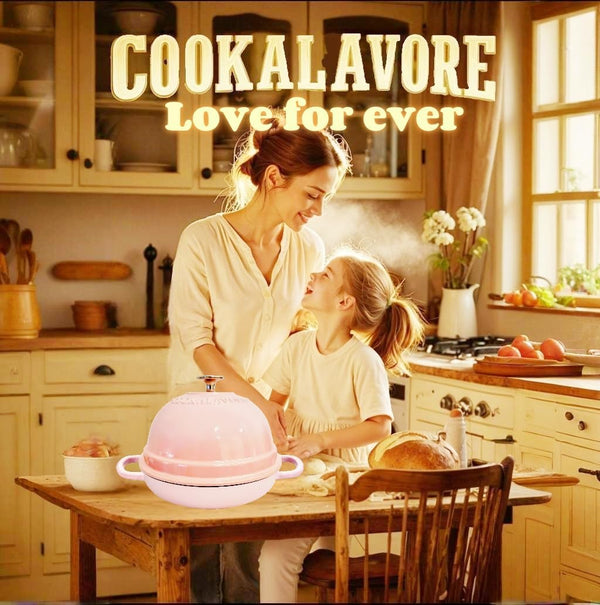 Dutch Oven for Bread Baking,6 Quart Enamel Bread Oven for Sourdough,10.5"Bread Oven with Lid,Bread Pans for Homemade Bread,Pink Thick Enamel Bread Pan-With Silicone Baking Mat&Recipe,Gifts for Family2