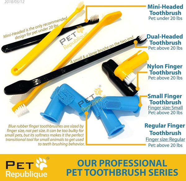 Pet Republique Dog Toothbrush Set of 6 – Dual Headed Dental Hygiene Brushes for Small to Large Dogs, Cats, and Most Pets8