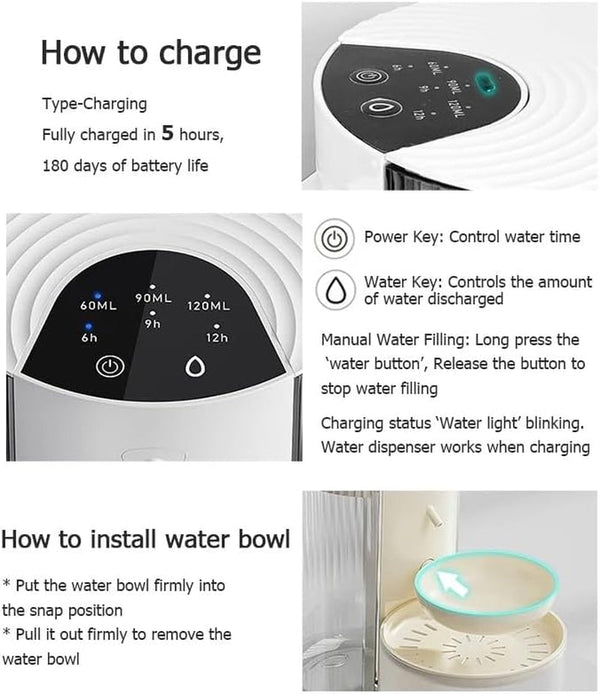 Filterless Cat Water Fountain, 3.5L/118Oz Wastewater Separation No Filter | Stainless Steel Bowl, Quiet ,Pet Water Fountain for Cats & Dogs Dispenser, Wireless Automatic Water Fountains8
