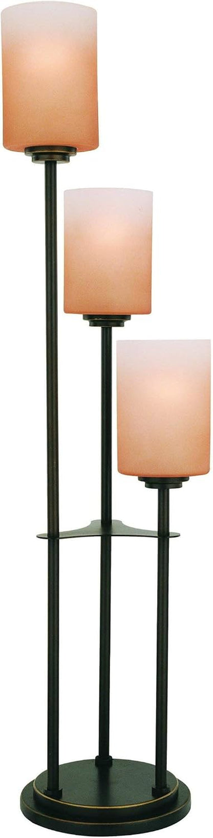 LS-20700D/BRZ Bess 3-Light Table Lamp with Amber-Glass Shades, Dark Bronze1