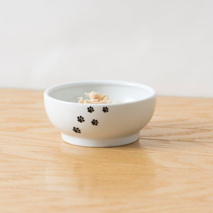 Necoichi Shallow Wide Ceramic Cat Food & Water Bowl (Paw, Basic Flat)6