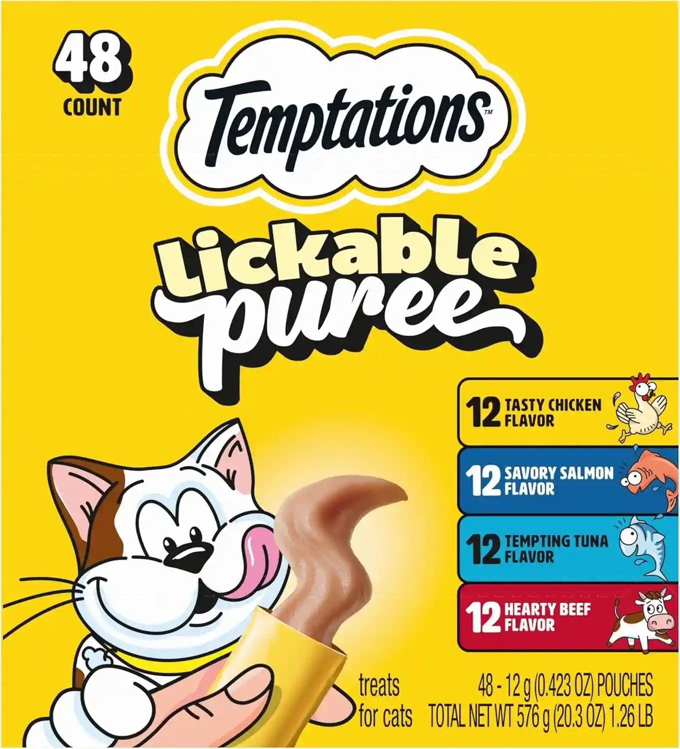 temptations-creamy-puree-squeezable-lickable-cat-treats-wet-cat-treats-with-salmon-0-42-oz-tubes-24-count-packaging-may-vary
