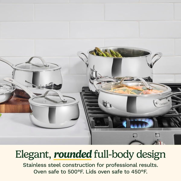 12-Piece Pureclad™ Triple-Ply Stainless Steel Cookware Set, PCT-124