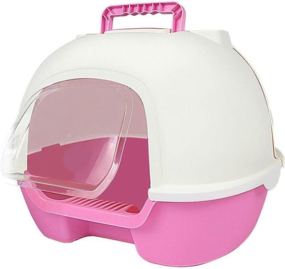 Dog Potty Training Toilet ﻿ Cat Litter Basin Fully Enclosed Large Toilet Closed Pet Supplies Coffee Color Double Door Space(Brown)8