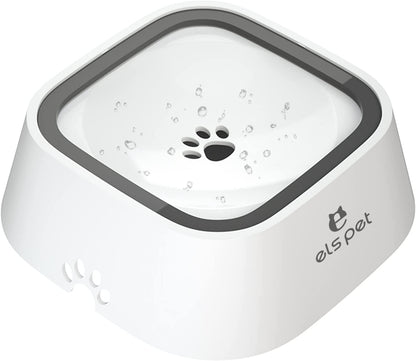 ELS PET Grey 70Oz 2L No Spill Dog Cat Bowl Carbon Filter Water Dispenser | 70Oz 2L, Floating Disk Slow Drink, Activated Carbon Filter, Dual Spill Proof, anti Slip, Dishwasher Safe, Medium Large Dogs10