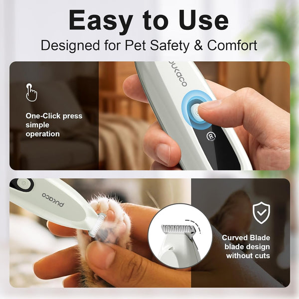 Upgraded Mini Dog Paw Trimmer with LED Light, Low Noise Small Pet Hair Trimmer 18Mm Wide Curved Blade, 35Db Cordless Waterproof Pet Paw Grooming Clippers for Dogs, Cats, Paws, Ears, Face, Rump4