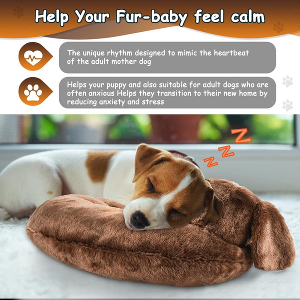 Moropaky Heartbeat Toy Puppy Heartbeat Stuffed Animal Heartbeat Plush Toy for Puppy, Dog Heartbeat Toy for Pet Anxiety Relief Behavioral Sleep Aid Crate Kennel Training Puppy Cuddly Comfort Toy…2