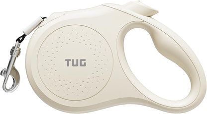 TUG Quest Retractable Dog Leash | 360° Tangle-Free Retraction | 16 Ft Strong Nylon Tape (Small, Cream)10