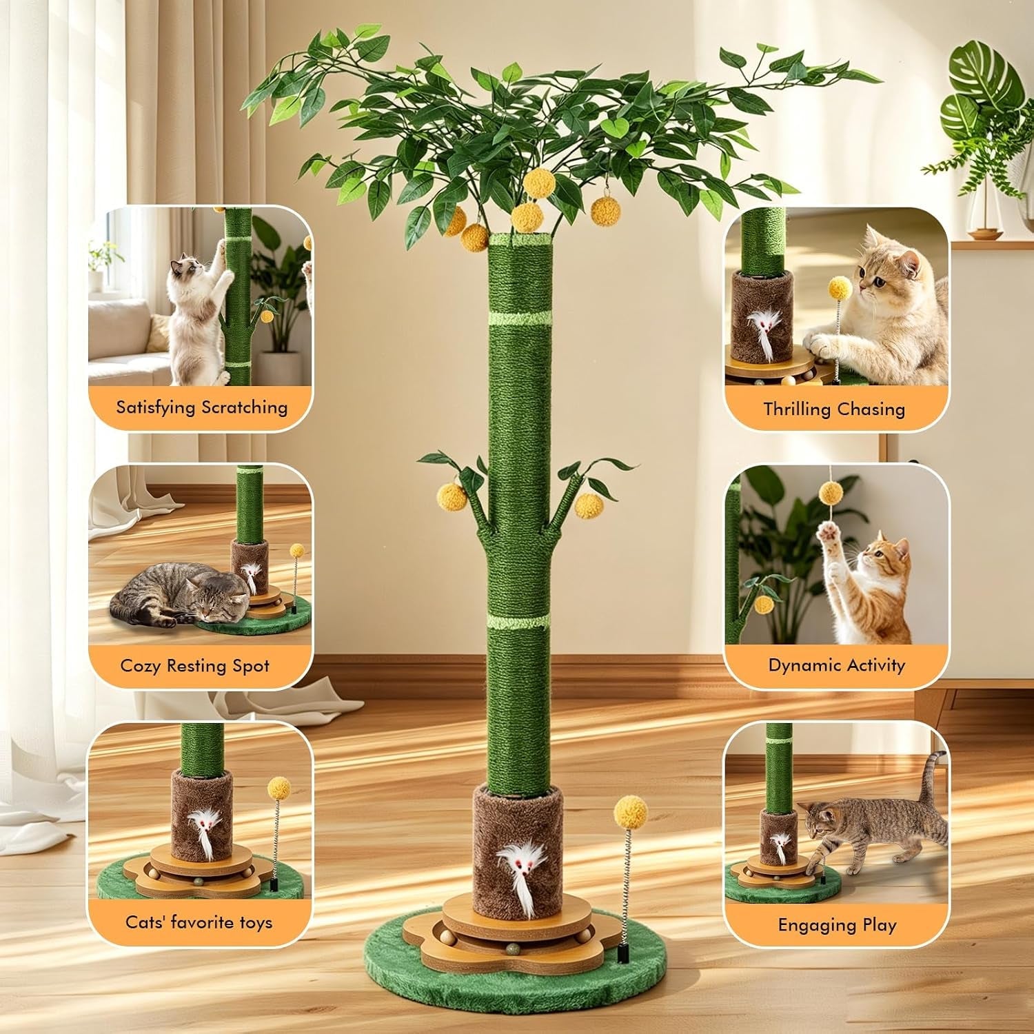 47-extra-tall-cat-scratching-post-cute-cat-scratching-post-for-indoor-heavy-duty-vertical-scratcher-with-natural-sisal-rope-cat-toy-mouse-balls-track-toy-hanging-ball