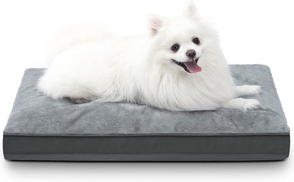 Dog Crate Bed Waterproof Deluxe Plush Dog Beds with Removable Washable Cover Anti-Slip Bottom Pet Sleeping Mattress for Large, Medium, Jumbo, Small Dogs, 41 X 27 Inch, Gray13