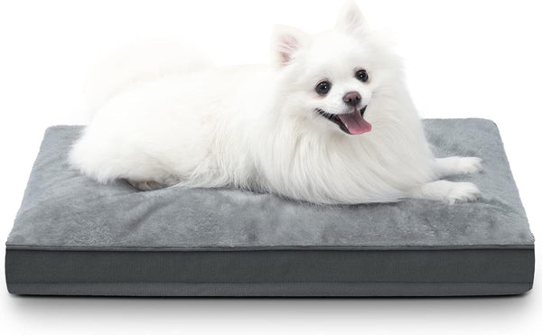 Dog Crate Bed Waterproof Deluxe Plush Dog Beds with Removable Washable Cover Anti-Slip Bottom Pet Sleeping Mattress for Large, Medium, Jumbo, Small Dogs, 41 X 27 Inch, Gray13