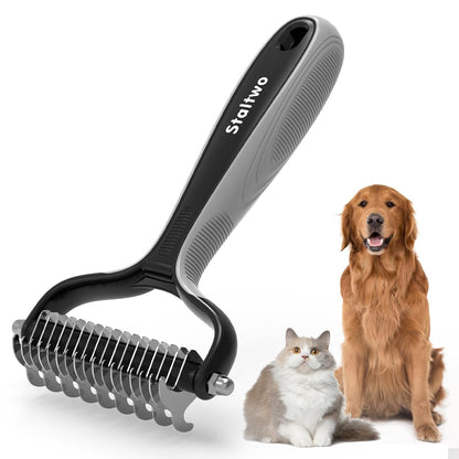 Staltwo Deshedding Dog Brush for Shedding, Undercoat Rake for Dog&Cat | Orange Extra-Wide Double-Sided Pet Grooming Tool | Shedding Control for Long/Medium-Haired Dogs and Cats, Knot Removal7