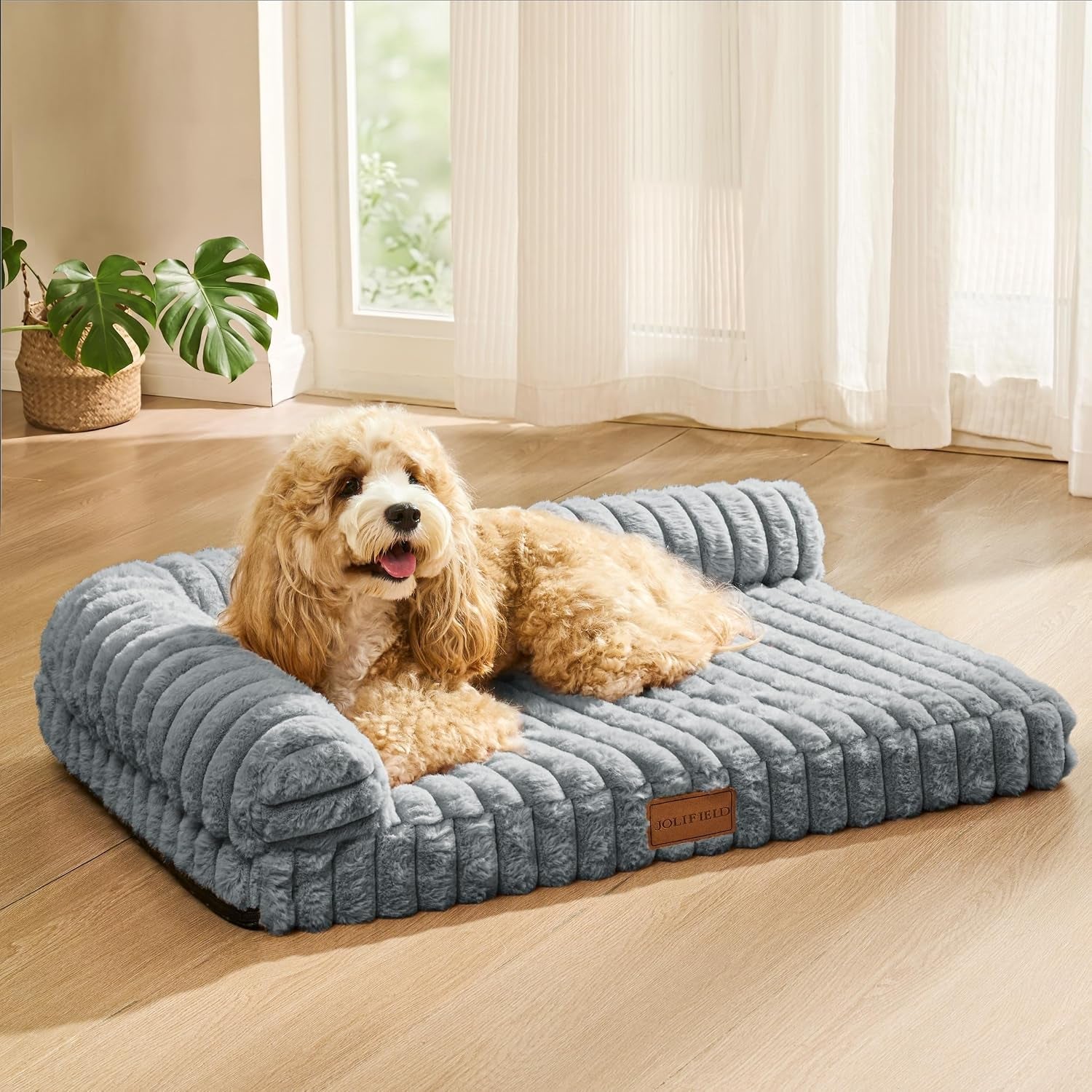 orthopedic-calming-large-dog-bed-pet-sofa-bed-36x24-grey-2-sided-pet-couch-large-sized-dog-soft-egg-crate-foam-dog-mat-waterproof-removable-washable-cover-nonskid-bottom-cat-bed