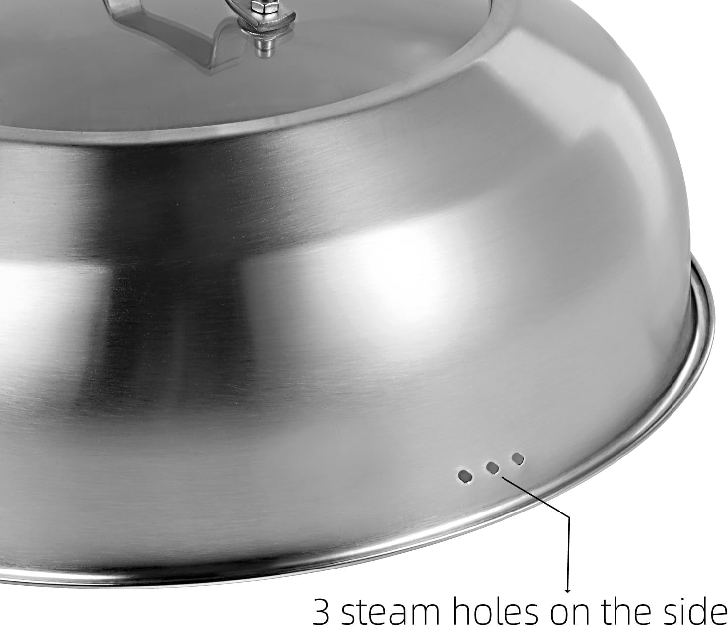 12-75-inch-12-2-inch-inner-diameter-stainless-steel-basting-cover-for-13-5-inch-wok-melting-dome-for-griddle-cooking-round-steaming-cover-lid-with-tempered-glass-top-and-steam-holes