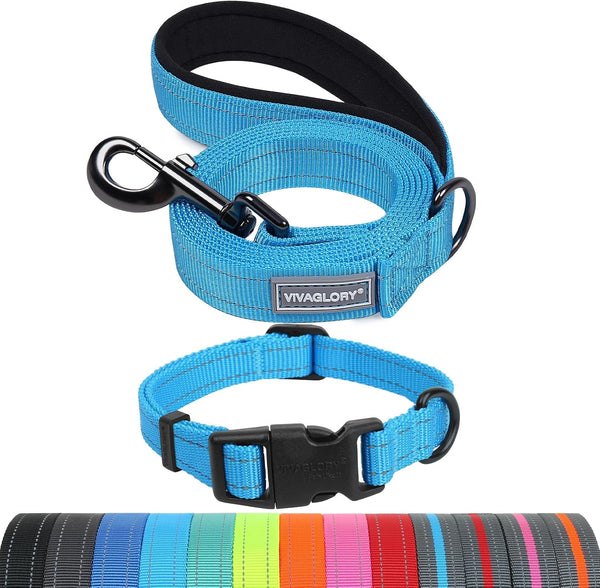 VIVAGLORY Dog Leash Puppy Leash for Collar, 3Ft X 1In, Black | with Soft Padded Handle for Training & Walking, Heavy Duty & Double Layer Nylon Pet Puppy51