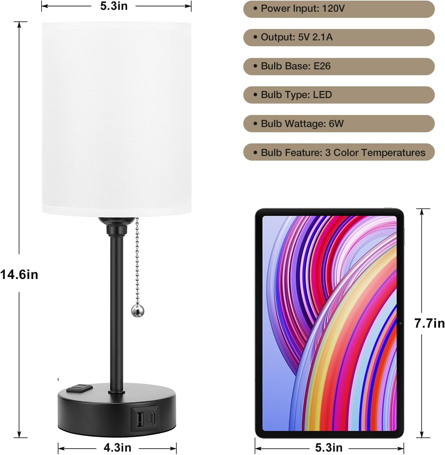 bedside-table-lamp-for-bedroom-small-desk-lamp-with-usb-ports-usb-a-c-ports-ac-outlet-3-color-temperatures-led-bulb-included-white-fabric-shade-black-metal-base-14-nightstand-lamp