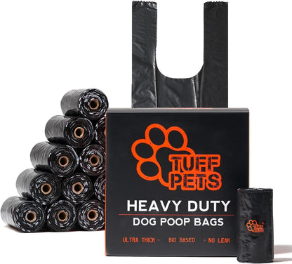 Tuff Pets Dog Poop Bags Rolls with Handles, Extra Thick Poop Bags for Dogs | 16 Rolls of Heavy Duty Doggie Poop Bags, Fits Any Standard Dispenser1
