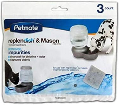 Petmate Replendish Charcoal Replacement Filters Control Chlorine and Odor (3 Count)3