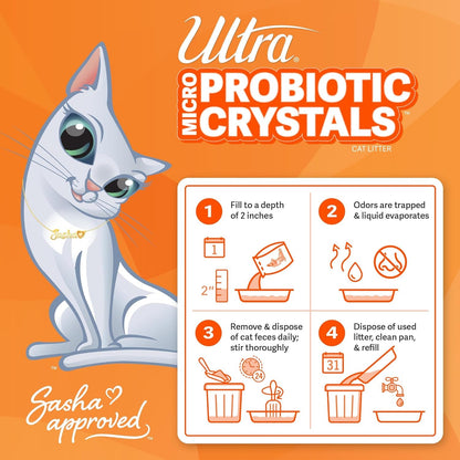 NEW Ultra Probiotic Micro Crystals Cat Litter - 99.9% Dust Free, Soft on Paws, Fragrance Free - 5 Lbs.5