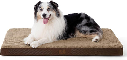 Bedsure Washable Dog Beds Large Sized Dog with Comfy Sherpa, 36X27In Grey | Orthopedic Egg Crate Foam,Comfort Support Flat Rectangle Pet Mat,Non-Slip Bottom,Removable Cover,For Large Breed up to 55 Lbs9