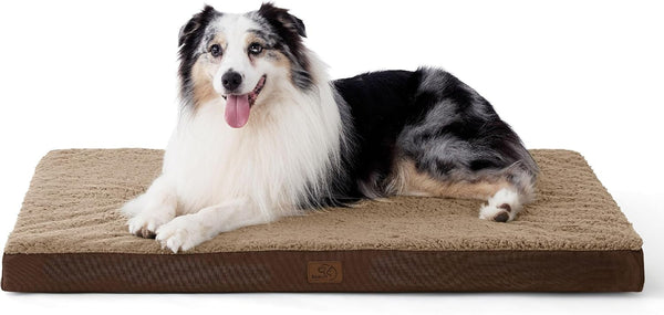 Bedsure Washable Dog Beds Large Sized Dog with Comfy Sherpa, 36X27In Grey | Orthopedic Egg Crate Foam,Comfort Support Flat Rectangle Pet Mat,Non-Slip Bottom,Removable Cover,For Large Breed up to 55 Lbs9