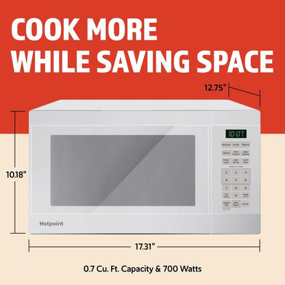 RES1072DTWW 0.7 Cu. Ft. Capacity Countertop Microwave Oven, White2