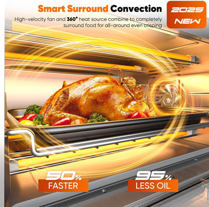 Bravo Pro Convection Air Fryer Toaster Oven Combo | 2026 New Improved,10-In-1, 50°-450°F Control, Quick Even Crisp Tech, 21Qt, PFAS Free, Mint Green3