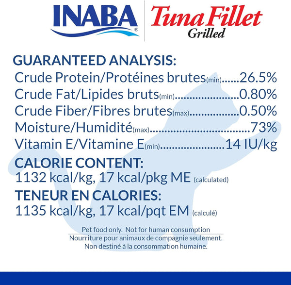 INABA Grilled Fillets Cat Treats, Tuna in Tuna Broth, 6Ct | Hand-Cut Grilled Tuna, Broth-Packed, Vacuum Packed, 71% Moisture, Immune Support, Grain-Free, 6 X 0.52 Oz Fillets4