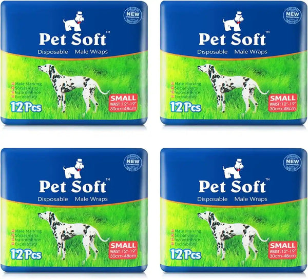 Pet Soft Disposable Male Wrap Dog Diaper,12Pcs,Xs14