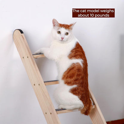 SHENGOCASE Solid Wood Wall Leaning Cat Ladder for Indoor Cats and Small Medium Dog, Stair Step for Window Bed, Wall Climbing Furniture (47.2")5