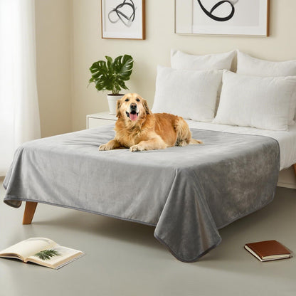 Washable Waterproof Dog Blankets for Large Dogs, 50"X60" Black | Soft Fluffy Pet Blanket for Couch Sofa Car Crate, Bed Furniture Protector, Reversible Sherpa Fleece Dog Blanket, Paw Pattern17