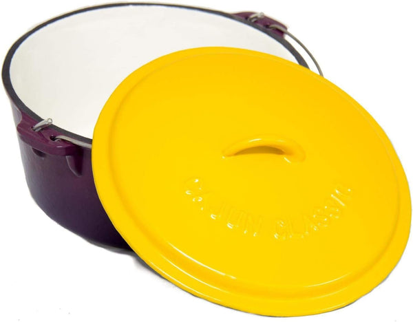 12-Quart Enamel Cast Iron Dutch Oven - Purple & Gold - GL10489PG2
