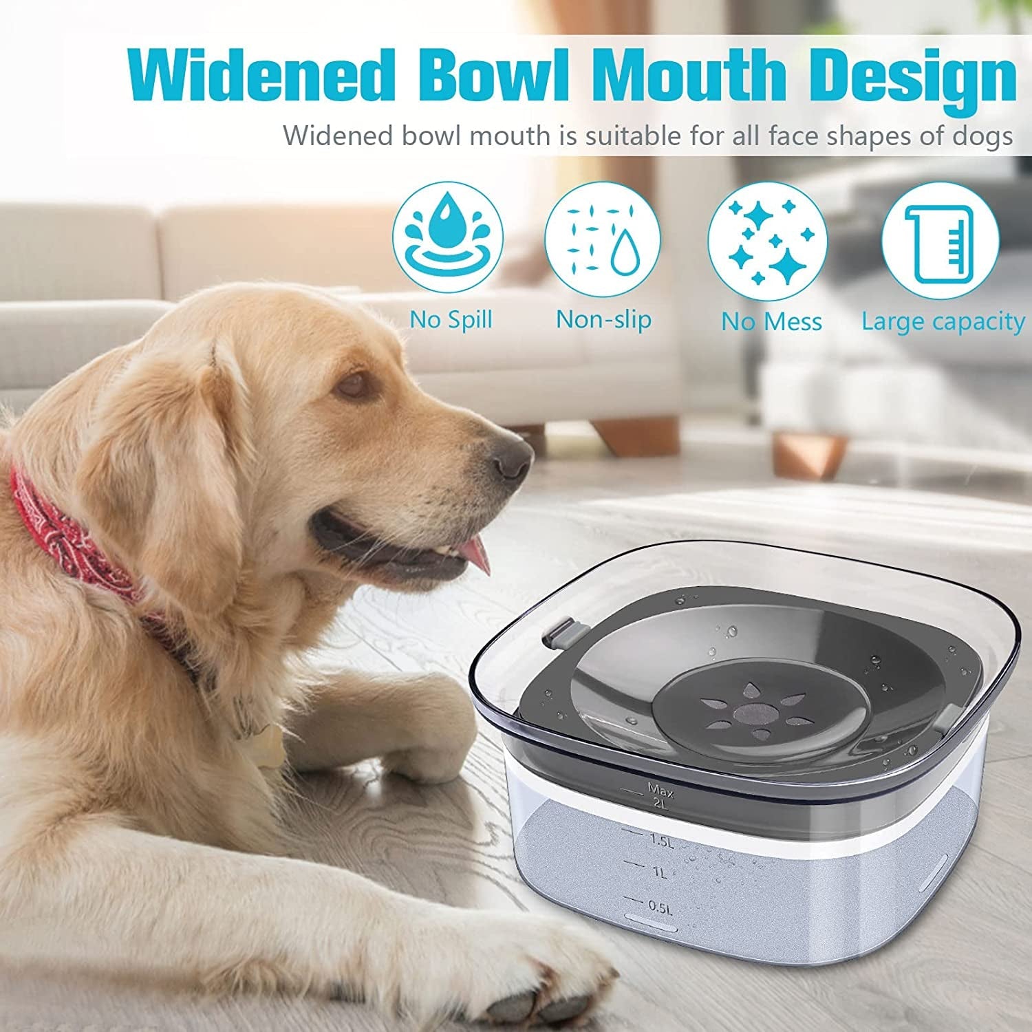 upsky-70oz-dog-water-bowl-2l-no-spill-dog-bowls-large-capacity-spill-proof-slow-water-feeder-no-splash-pet-water-dispenser-vehicle-carried-travel-slow-drinking-bowl-for-messy-drinkers