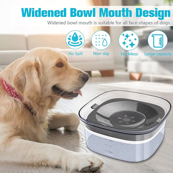 UPSKY 70Oz Dog Water Bowl 2L No Spill Dog Bowls Large Capacity Spill Proof Slow Water Feeder, No Splash Pet Water Dispenser Vehicle Carried Travel Slow Drinking Bowl for Messy Drinkers5