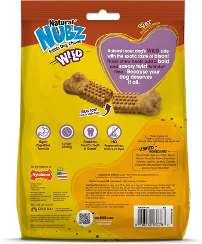Nylabone Nubz Wild Natural Dog Treats, Bison Flavor, Small, 12 Count | Long Lasting Dog Chews, Made in USA, Limited Ingredients, Highly Digestible, Dog Dental Treats for Small Dogs up to 30 Lbs7