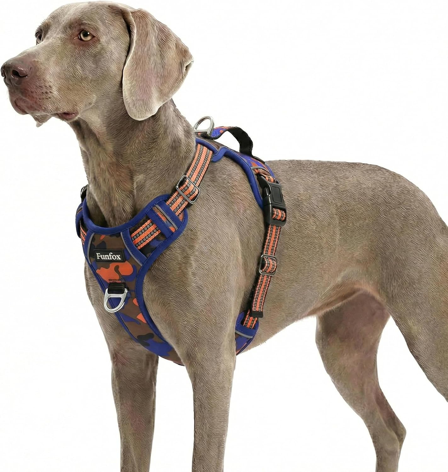 funfox-dog-harness-medium-sized-dog-vertical-handle-easy-control-no-pull-pet-vest-adjustable-with-2-leash-clips-soft-material-reflective-safe-night-walking-for-small-medium-large-breed-black-m