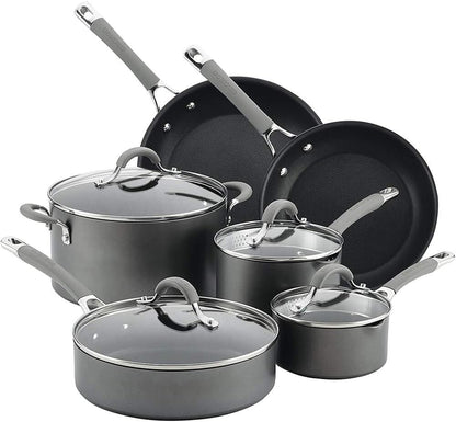 84564 Elementum Hard Anodized Nonstick Cookware Set / Pots and Pans Set - 10 Piece, Gray1