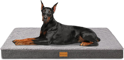 Patas Lague Orthopedic Dog Bed Large Sized Dog 36''X24'',Soft Waterproof Egg Crate Foam Medium Pet Crate Beds Mat with Removable Washable Cover and Non-Slip Bottom, Black14