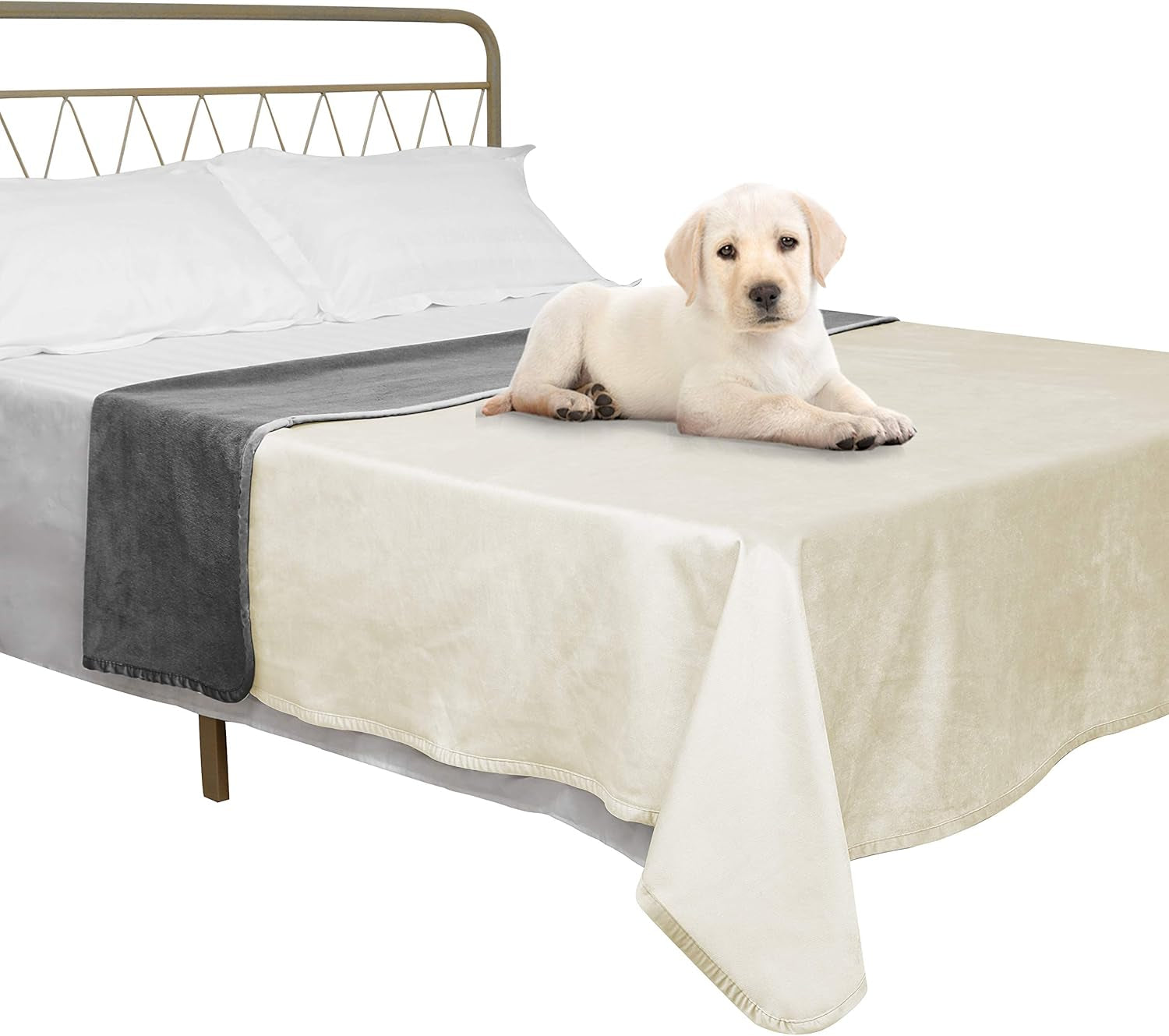 ameritex-pet-bed-blanket-reversible-100-waterproof-velvet-super-soft-for-sofa-and-bed-82x102-inches-cream-sand
