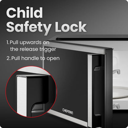 Compact Countertop Microwave, 0.7 Cu Ft, 700W, Stainless | 10 Power Levels, 3 One-Touch Presets, +30 Second Button, Time & Weight Defrost, Mute Option, Child Safety Lock, Digital Timer7