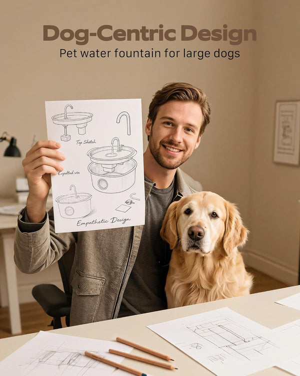 Dog Water Fountain for Large Dogs: Stainless Steel Dog Fountain Water Bowl - 3.2Gal/406Oz/12L Super Quiet Big Cat Water Fountain with Visual Water Level -Great for Large Dogs Cats and Multi-Pet Home8