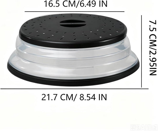 Small Collapsible Microwave Splatter Cover (Gray, 8 IN) | Microwave Plate Cover with Steam Vent，Bpa-Free Silicone & Plastic2