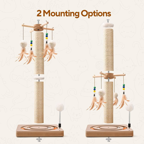 LIFLIX 25 Inches Cat Scratching Post with Interactive Toys, Sisal Cat Scratch Post with Sturdy Ball Track Base for Indoor Cats and Kittens6