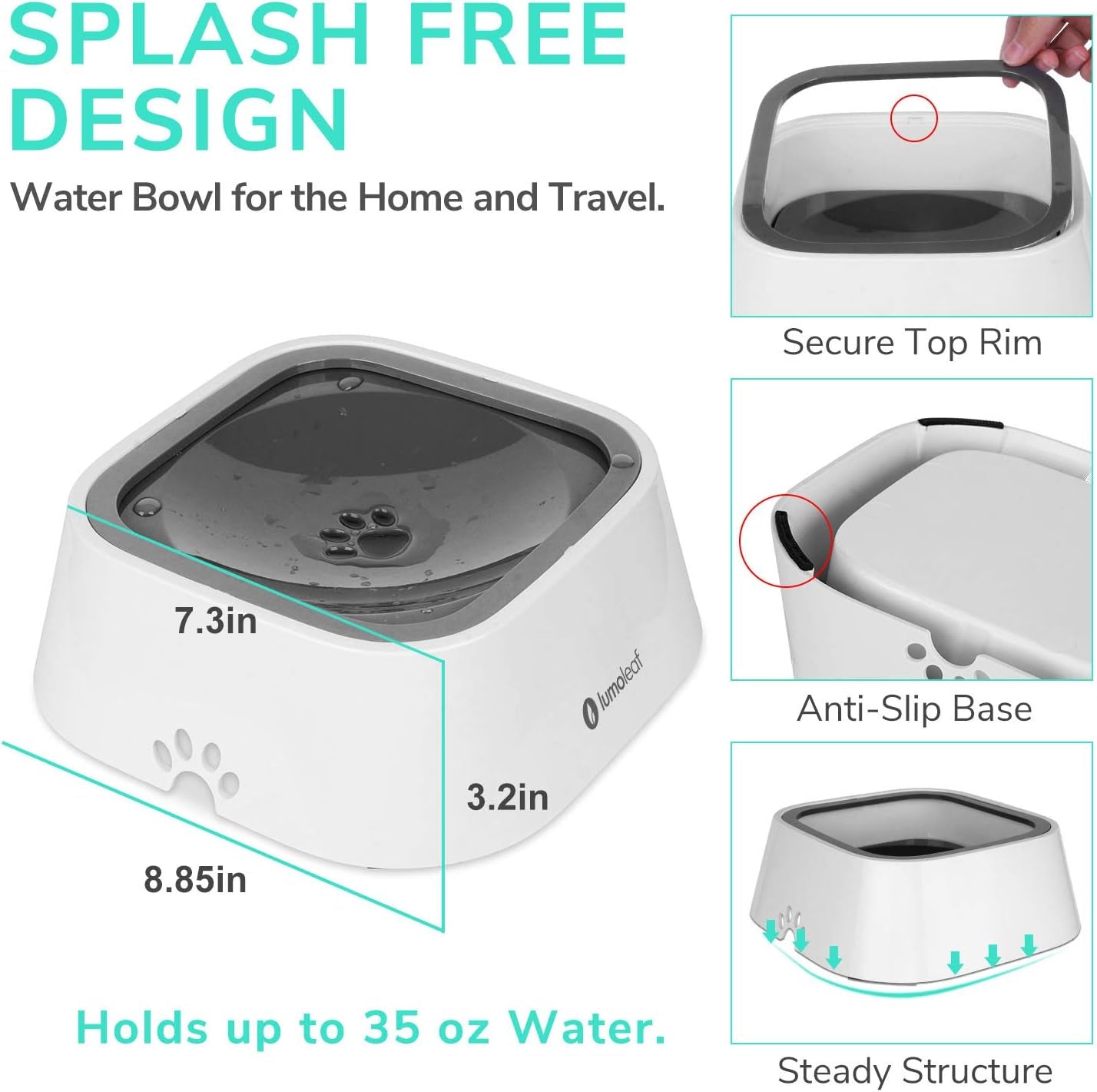 lumoleaf-no-spill-water-bowl-for-dogs-slow-feeder-for-messy-drinkers-drip-free-splash-proof-design-grey-35oz