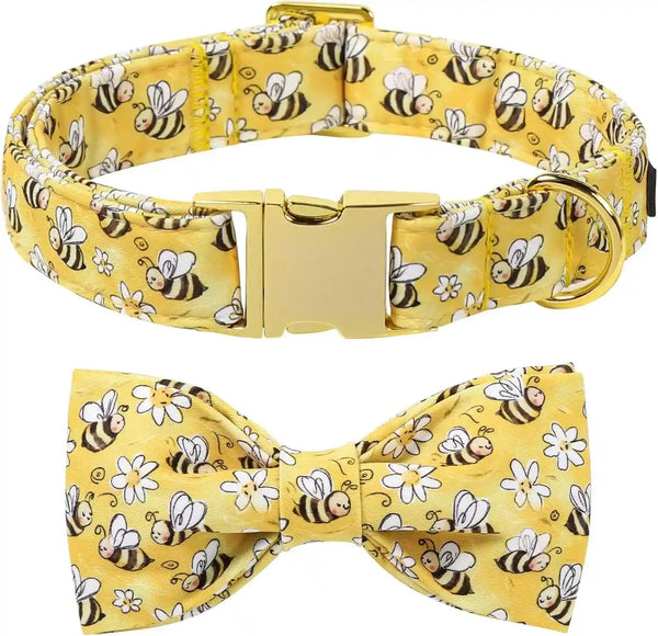 Lionet Paws Boy Dog Collar with Bowtie, Comfortable Adjustable Cute Navy Blue Bow Tie Collar for Male Dogs Gift, Xlarge, Neck 16-26 Inches11