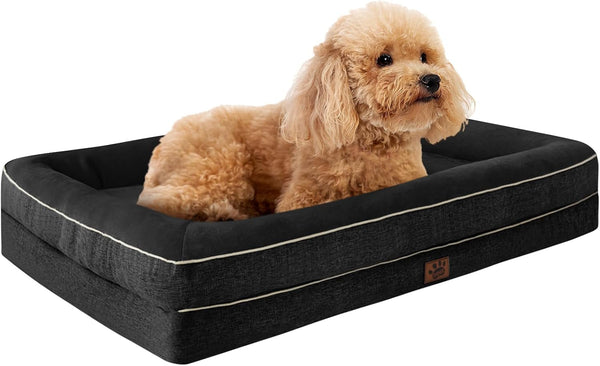 Waterproof Memory Foam Dog Beds for Extra Large Dogs Non-Slip Orthopedic Dog Beds Washable Couch Pet Bed with Removable Cover (Grey, X-Large)18
